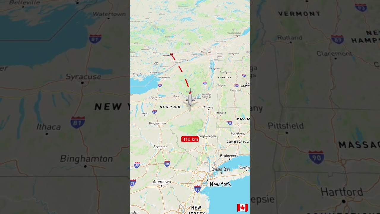 Distance between Ottawa Canada to Philadelphia USA 