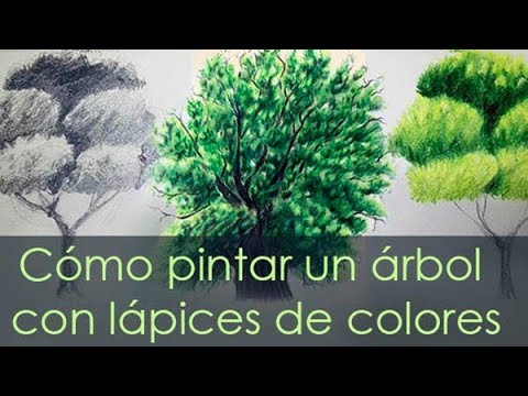 Como Pintar Un Arbol Con Lapices De Colores Youtube