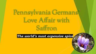 Diane Wenger - Saffron Use Among the Pennsylvania Germans