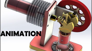 Solidworks Complete Project Stirling Engine Simulation STEP BY STEP !