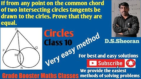 If from any point on the common chord of intersecting circles