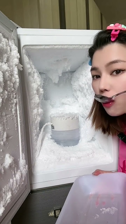 ASMR FREEZER ICE EATING
