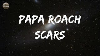 Papa Roach - Scars (Lyrics) | I tear my heart open Resimi