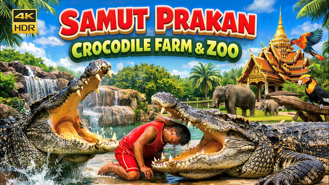 Внутри крупнейшей в мире крокодиловой фермы: крокодиловая ферма и зоопарк Самут Пракан, Таиланд, ...