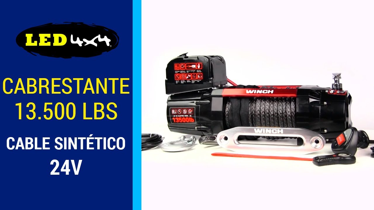 Cabrestante 24V HRS.WINCH 13.500 LBS - LED4X4 -