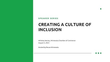 Speaker series: Creating a culture of inclusion
