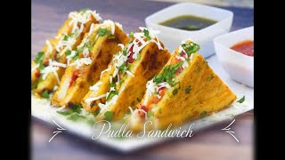 Pudla Sandwich | Easy,  Healthy Breakfast Sandwich | Streetfood style pudla sandwich | पुडला सैंडविच