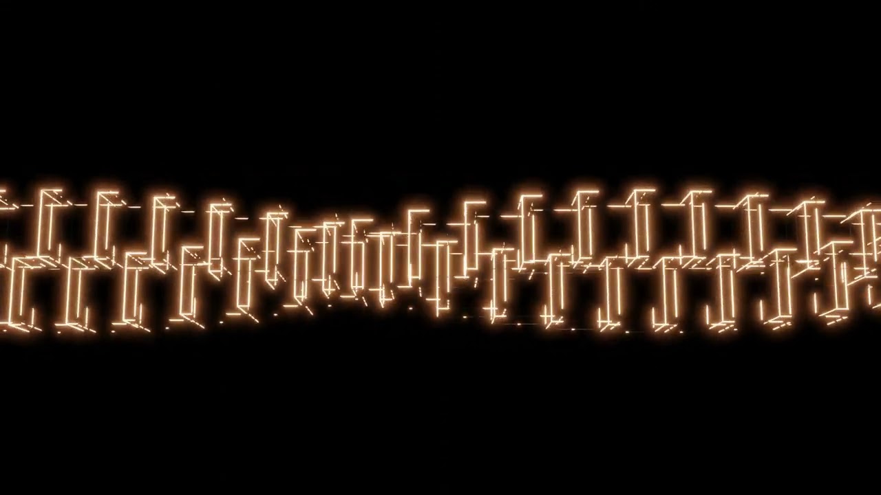 Abstract Neon Light Cube Background Video 4K Sci-Fi Future Black Orange Motion Background VJ Loop