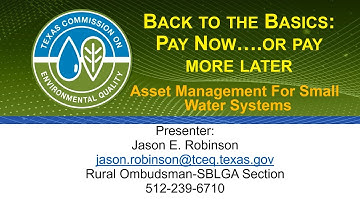 21 Asset Management for Small Water Systems