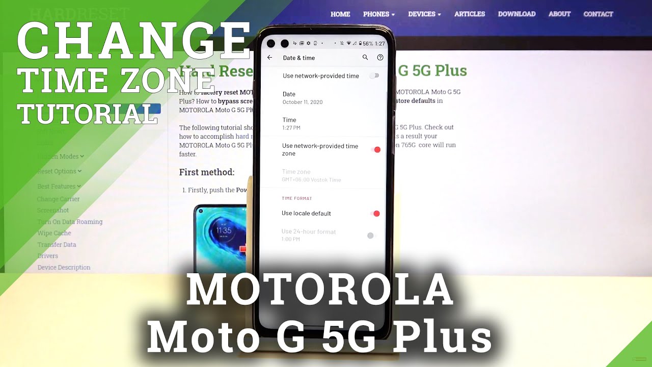How to Set Up Date & Time in MOTOROLA Moto G 5G Plus - Time Zone