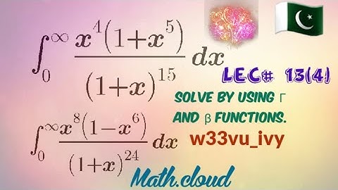 #special_functions #examples #Lec_13 SOLVE USING GAMMA AND BETA FUNCTIONS. LECTURE 13(4). URDU/HINDI