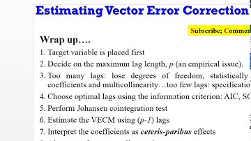 (EViews10): Estimate and Interpret VECM (2) #var #vecm #causality #lags #Johansen #innovations