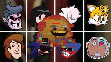 FNF Sliced(Vs Annoying Orange Fresh) But Different Characters Sing It🎵 Everyone (PibbyOrange)