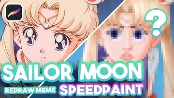 DRAWING SAILOR MOON 🌙 REDRAW MEME | Procreate Digital Art | Speedpaint