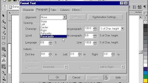 line spacing in coreldraw