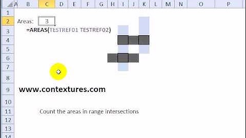 Count Areas With Excel AREAS Function
