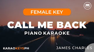 Call Me Back - James Charles (Female Key - Piano Karaoke) Resimi