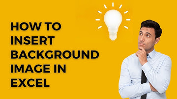 How To Insert Background Image In Excel | excel tips