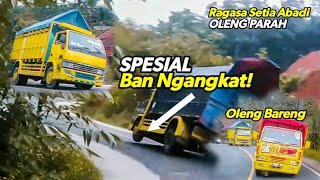 Viral!2 Truk Ragasa Oleng Bareng Sampe Angkat Ban😱