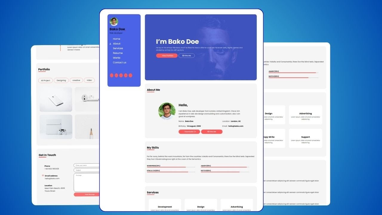 How to Create a modern Portfolio Website Using HTML CSS and JavaScript ...