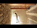 #52 Great progress! Plastering the first hemp block wall in the kitchen - Renovating our stone house