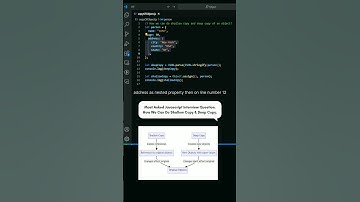 Interview question: How to do Shallow copy and deep copy in javascript. #js #javascript #frontend