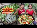 Wow! Watering Mouth Again with She Make And Eat Raw Shrimp Food Spicy - My Natural Food ep 43