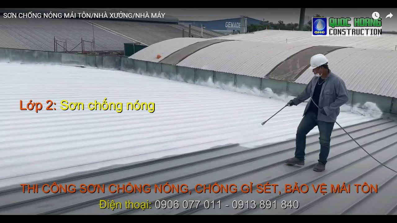 SƠN CHỐNG NÓNG MÁI TÔN CHO NHÀ MÁY - YouTube