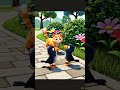 Colorful park adventure with birds and a cute cat.#cartoon #animals #nature #fun #shorts