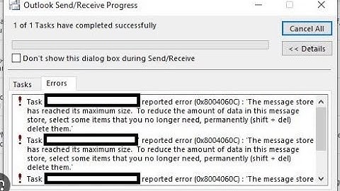 how fix-Outlook Error Send Receive " file has reached maximum size