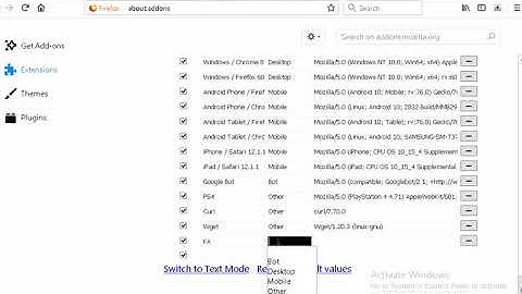 Change User Agent (Firefox)