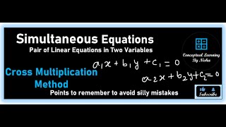 Pair of linear equations in two variables ||Cross Multiplication Method || Simultaneous equations