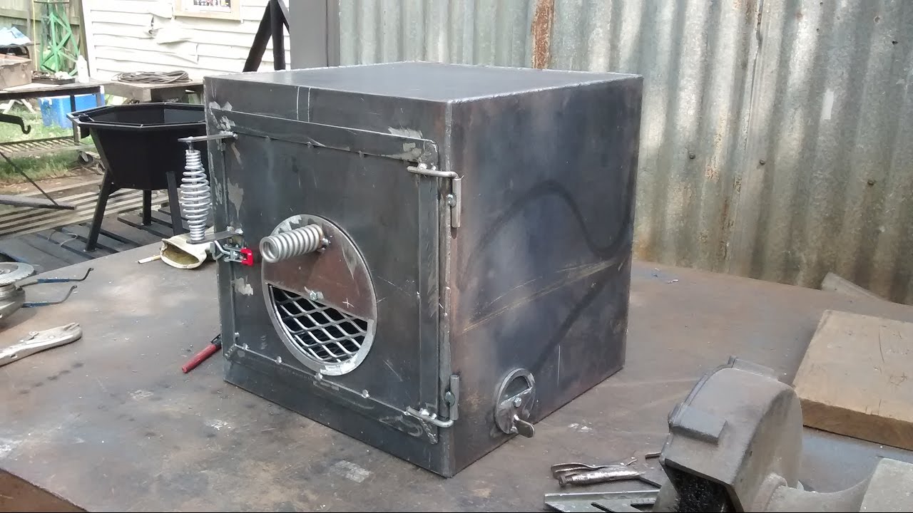 Fire box build for barrel smoker - YouTube