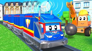 Super Truck -  SUPER TRAIN produces ELECTRICITY with WIND TURBINE - Car City - Cartoons for kids screenshot 4