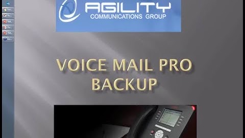 Create system back-ups for Avaya IP Office and Voice Mail Pro with AgilityCG Guru Training