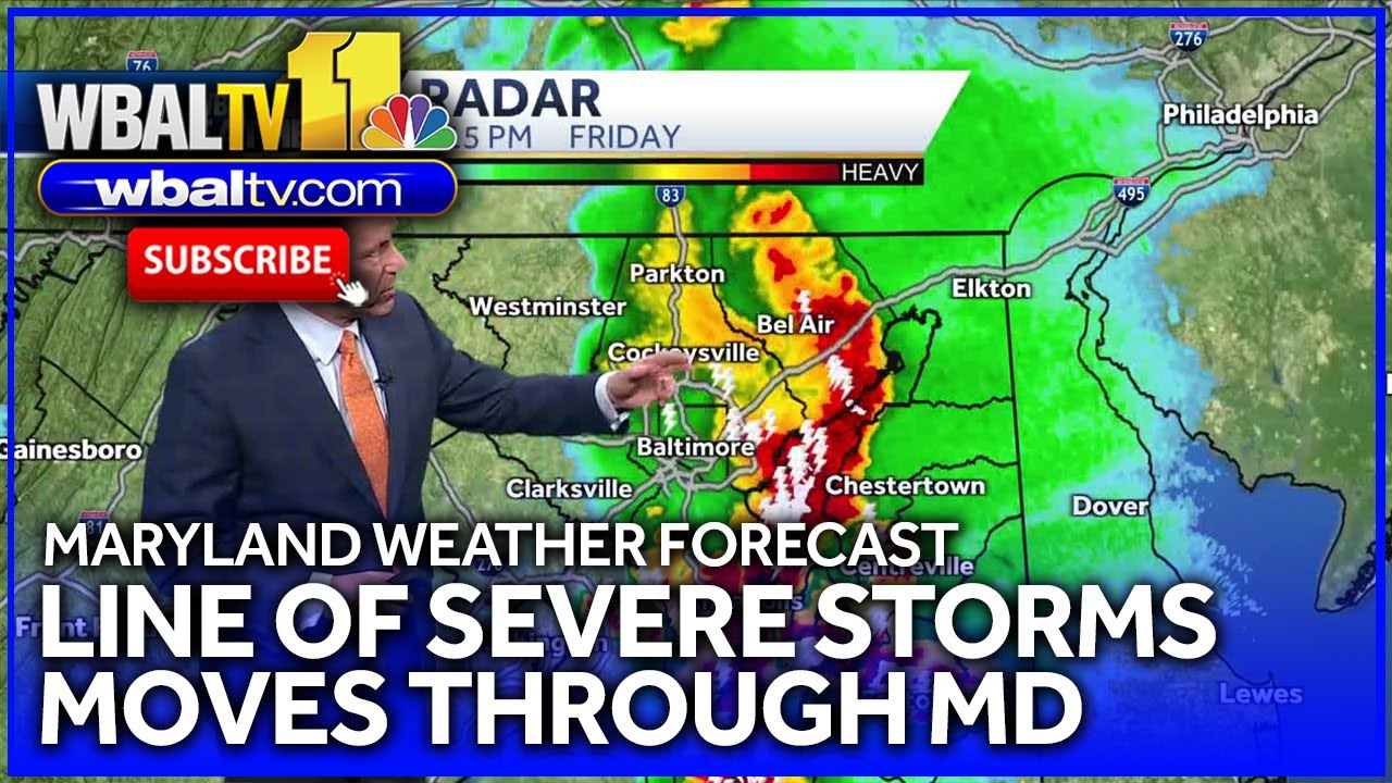 Line of severe storms moves through Baltimore - YouTube