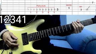How to play#2 SOLO begin - Flying in a blue dream - Satriani J- beat-based Tab played with Metronome