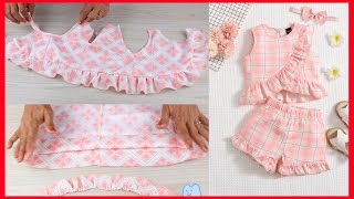 Pasos para cortar y coser un Conjunto para niñas explica fácilmente