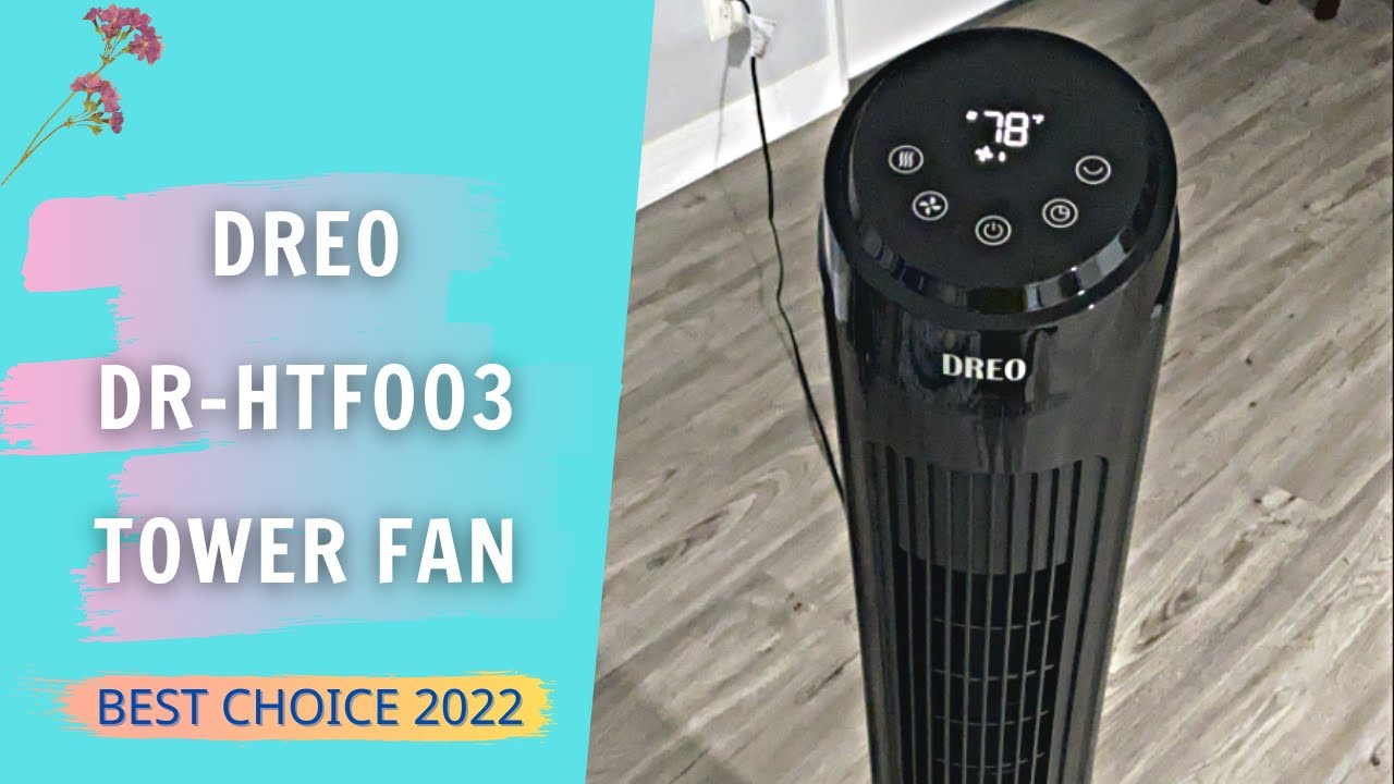 Dreo DR-HTF003 Tower Fan Review u0026 Instructions Manual | 90° Oscillating Fans  with Remote Control - YouTube
