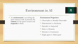 Agents and Environment | Artificial Intelligence, Dr. R. Sasikumar, Professor/CSE, RMDEC