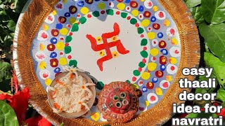 Navratri decoration #2 | Diy Navratri ,diwali  karwachuth thali decoration | Easy thali decoration