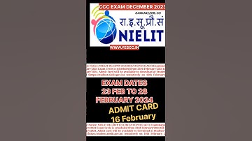 CCC #exam#february 2024 #admitcard #ccc#olevel #nielit#details#notice#viral#viralshorts#