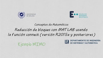 Reducción de diagramas de bloques con MATLAB usando la función connect. Ejemplo MIMO