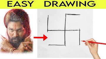 Swastika turns into Pushpa Allu Arjun Drawing || Pushpa 2 Allu Arjun Drawing || Pushpa 2