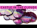 Stunning! Castle in the Clouds: Resin Coasters, use Alcohol ink, Sparkle Mica, Vinyl &amp; Pearl beads