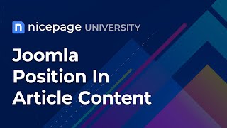 Nicepage University: Joomla Position In Article Content