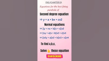 Equation the best fitting parabola of second degree equation.#degree #students #important