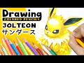 【Drawing】#009 JOLTEON Pokémon サンダース 色鉛筆