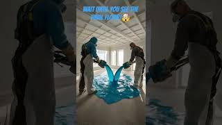 From Raw Concrete to Ocean Paradise 🛠️✨ #epoxyfloor #epoxyresin #interiordesign