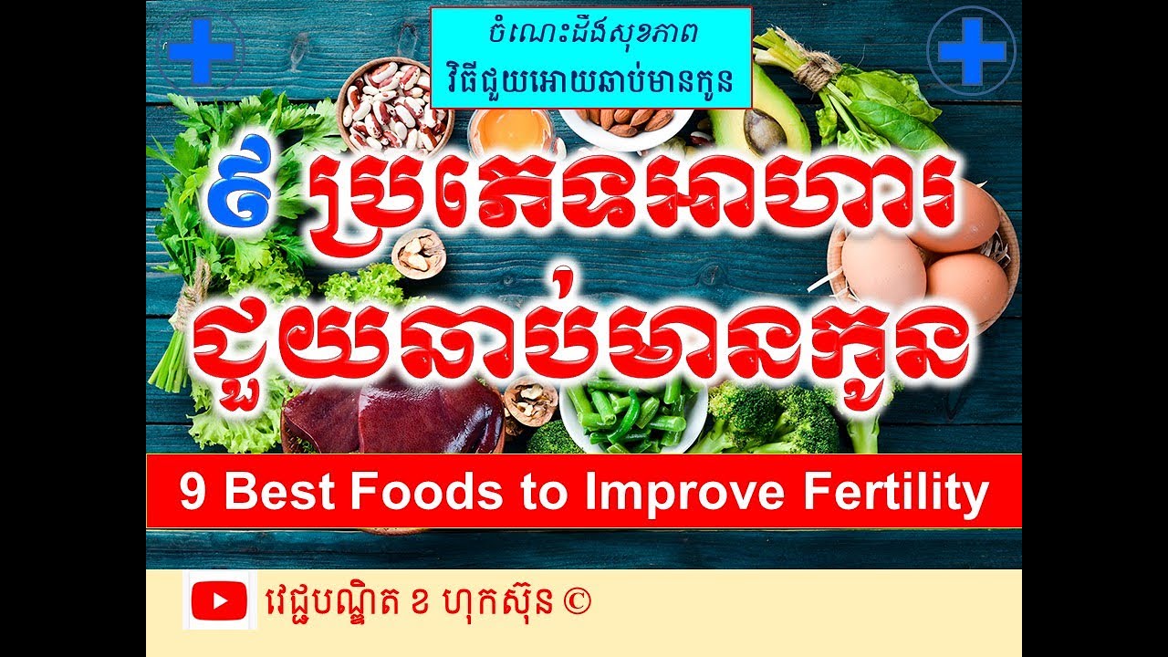 ៩ ប្រភេទអាហារជួយឆាប់មានកូន l 9 Best Foods to Improve Fertility l វេជ្ជបណ្ឌិត ខ ហុកស៊ុន